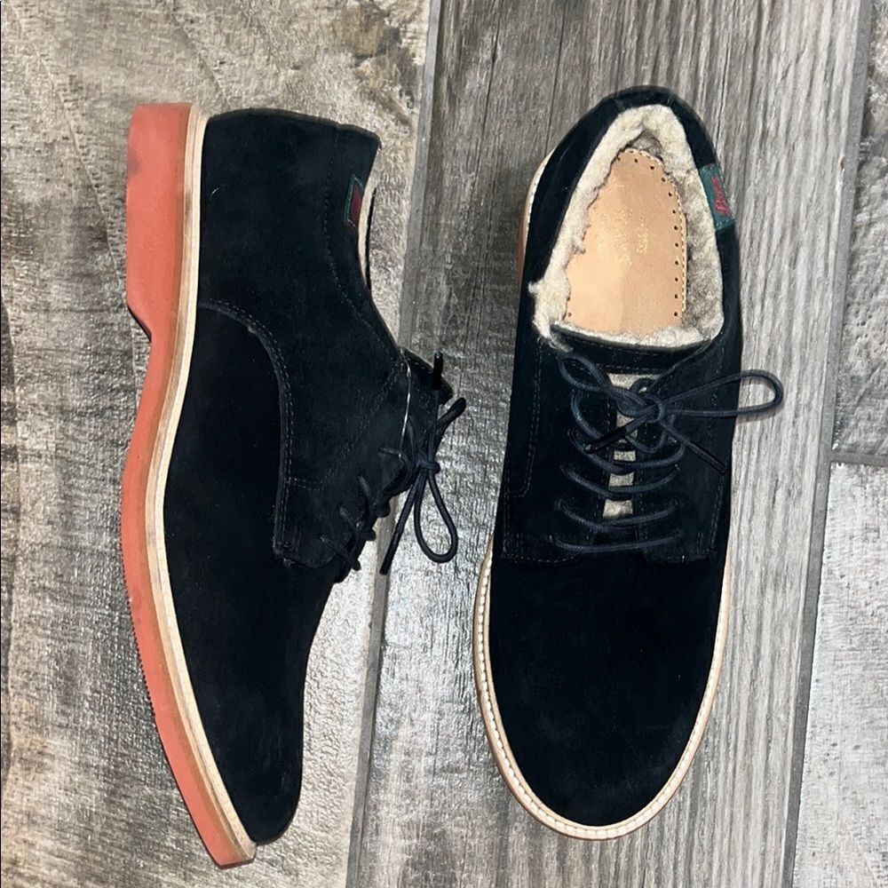 NWT GH Bass Bucks Black Suede leather Shoes w/ shearling